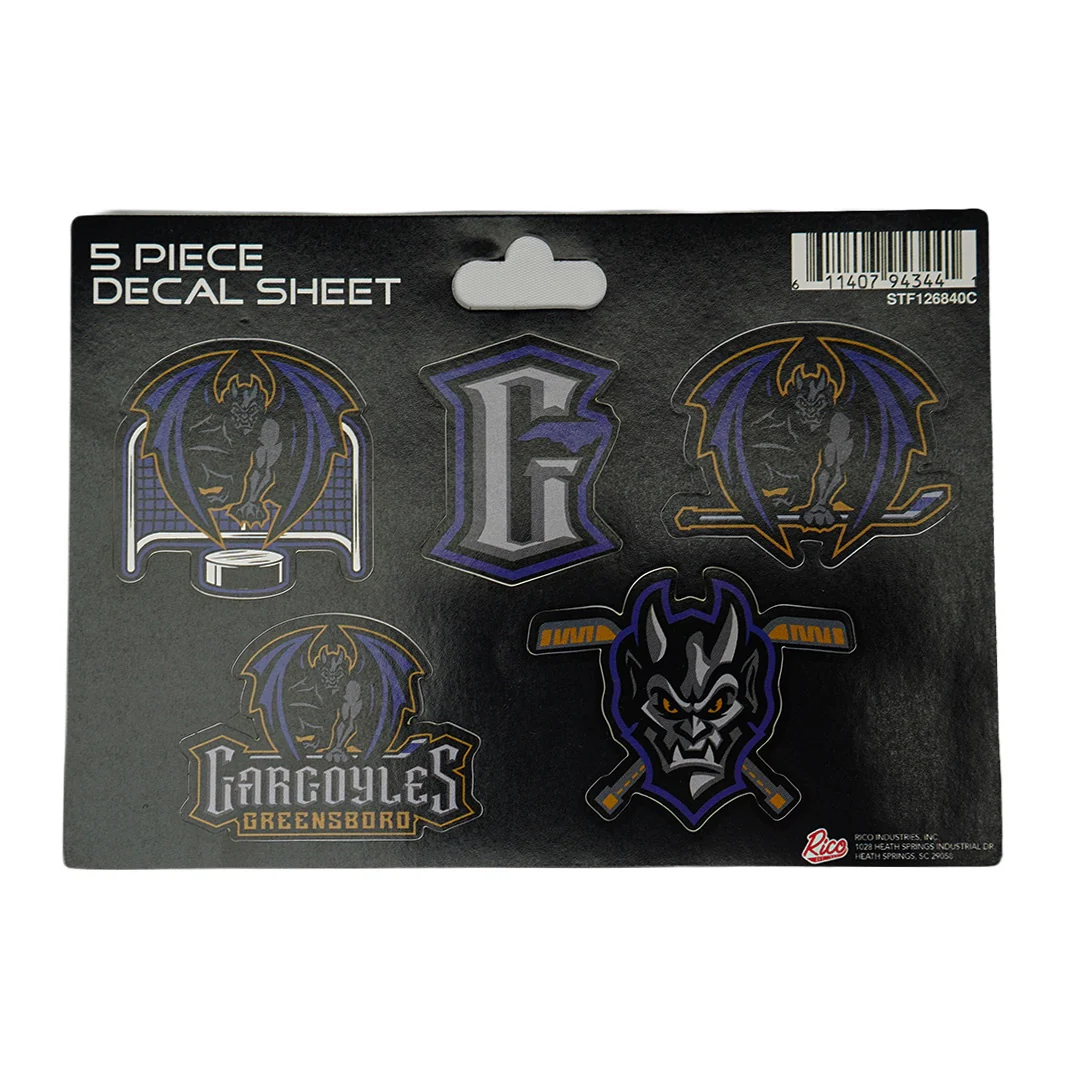 Greensboro Gargoyles 5-Piece Sticker Sheet