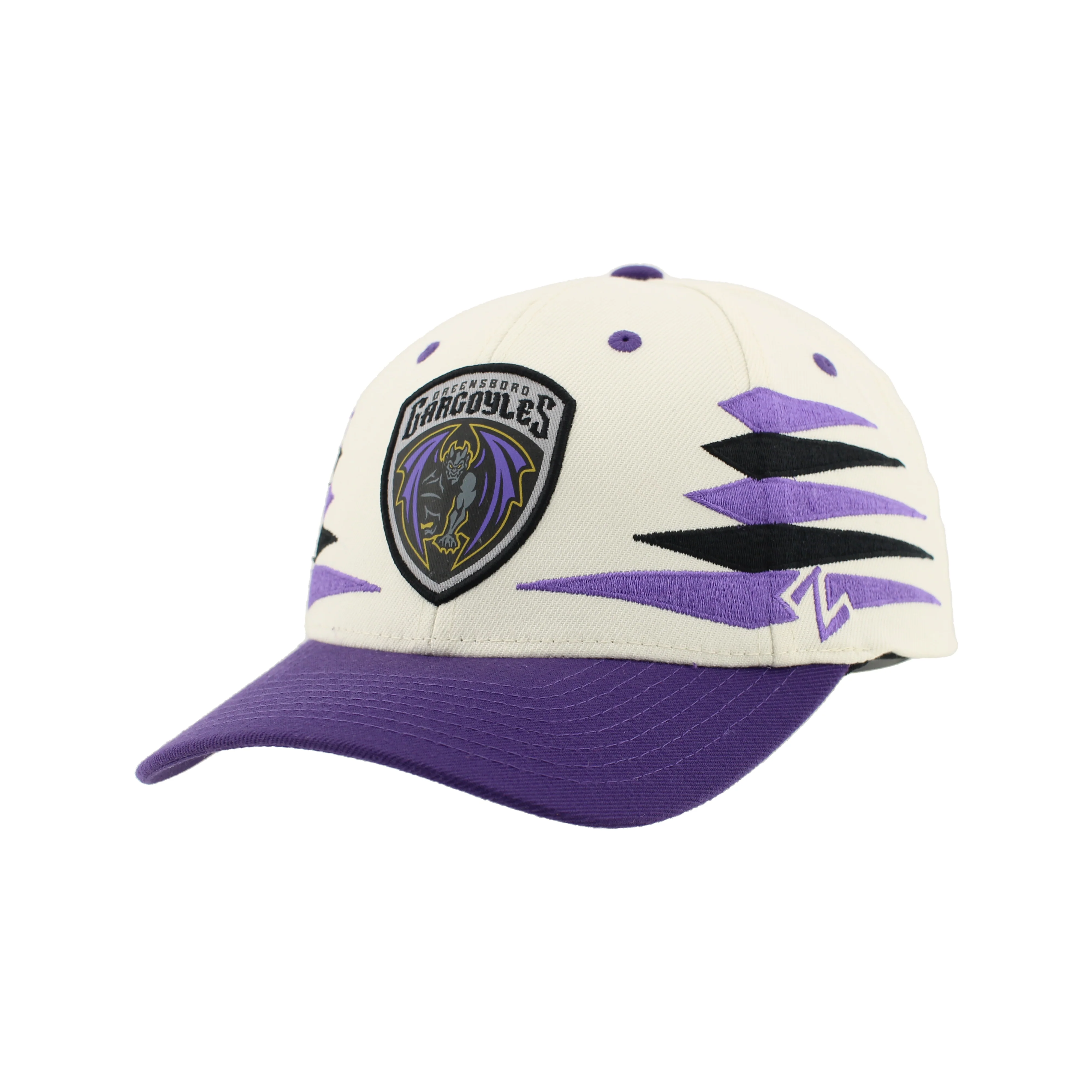 Greensboro Gargoyles Competitor Ivory/Purple Arch Diamond Hat